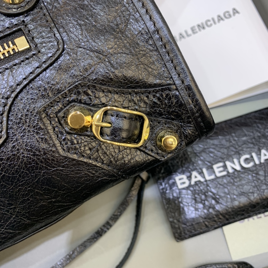 Balenciaga Classic City Mini Handbag Shoulder Bag Black/Gold